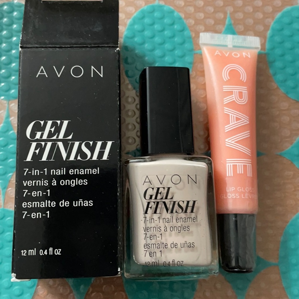 BNIB. Avon 7 in 1 gel finish nail enamel & lip gloss. $13 for both.